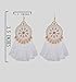 Tassel Earrings for Women HSWE Fringe Earrings Thread Dangle Earrings(White)