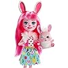 Enchantimals-FXM73-Bree-Bunny-Doll-and-Twist-Figure-Multi-Colour Enchantimals Bree Bunny Doll & Twist Figure, 6-inch small doll, with long pink hair, animal ears and tail, removable…