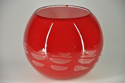 Villeroy Boch Designer Red Glass Vase Hand Made With Air