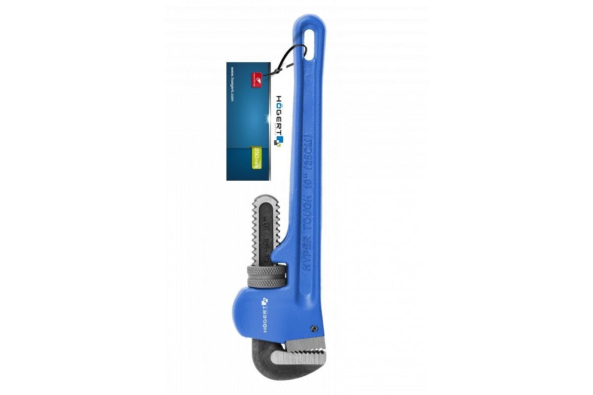 Högert Technik - Stillson Pipe Wrench, 250 mm, 10 inches, Water Pump Pliers, Pipe Repair Tools, Pipe Wrench for Professionals and DIY Enthusiasts