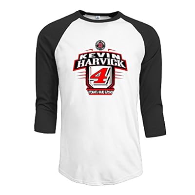 NASCAR Kevin Harvick Flag Mens 3/4 Sleeve Raglan Shirts Printed