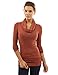 PattyBoutik Women's Cowl Neck Tunic Knit Top (Rust S)