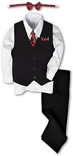 Johnnie Lene Pinstripe Boys Formal Dresswear Vest Set