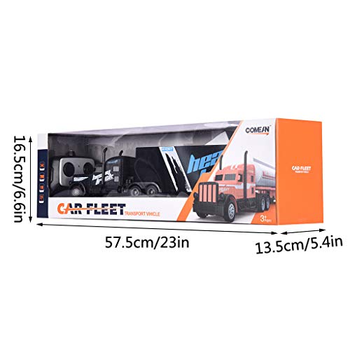 Bokeley-Kids RC Car for Boy, 2.4G 1/16 Simulation Container Tractor Cargo Truck RC Car Transport Vehicle RTR, Controller Electric RC Trucks Vehicle Rechargeable Batteries, Great Gift (Black)