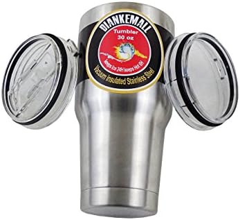 Diankemall 30 Oz Stainless Steel Tumbler | Travel Cup | Mug, Double Wall, Vacuum Insulated | 2 Splash Proof Lids ( 1 Standard, 1 Sliding)