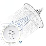 Morpilot Shower Head with Wireless Bluetooth Speaker, Fixed Bathroom Showerhead with High Pressure music Showerhead Jet, Removable Waterproof Shower Speaker - Built-in Mic to Play Music & Answer Calls