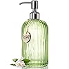 JASAI 18 Oz Vertical Striped Green Soap Dispenser with 304 Rust Proof Stainless Steel Pump, Refillable Lotion Soap… 41vI0BRWI6L