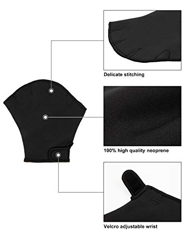 image for FitsT4 Sports FitsT4 Aqua Gloves Webbed Paddle Swim Gloves Fitness Wat