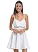 Women's Spaghetti Strap Lace Waist Knee Length Mini Skater Dress
