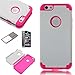 iPhone 6s Plus Case, Lumsing Hard Soft Rubber Hybrid Shockproof Impact Rugged Armor Defender Case Protective Cover for Apple iPhone 6/6s Plus White/Rose