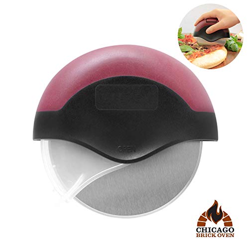 Pizza Wheel Cutter with Blade Guard - Sharp Aluminum Blade Pizza Cutter Wheel - Easy to Clean & Dishwasher Safe - Works on Pastry Dough, Raviolli, Zuccini, Pizza ...