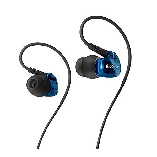Adorer Sport Earphones, AD1 Wired In-Ear Headphones with Microphone, Noise Isolating, Memory Wire for iPhone, iPad, Samsung and more - Blue