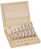 7 Pc High Speed Steel HSS Drill Bit Set Self Centering Hinge Door Cabinet in Wood Case Sizes 5/64 to 1/4
