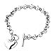 Loveshine Womens Stainless Steel Silver Heart Charm Link Toggle Lock 18