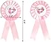MEANT2TOBE Baby Shower Decoration for Mom To Be and Dad To Be, Pink, Brown Flowers style Tiara + Pink & Silver Sash + Pink & White Daddy to be pin, Maternity Christmas Gift for Her nd Him