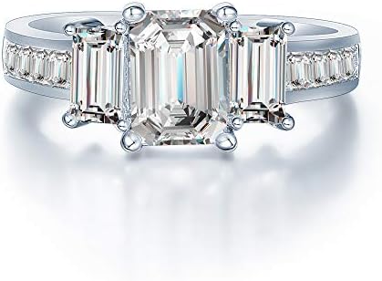 925 Sterling Silver Brilliant Cut Trilogy Eternity Engagement Wedding Ring