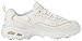 Skechers Sport Women's D'Lites Memory Foam Lace-up Sneaker,White/Gold,7 M US
