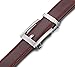Mio Marino Ratchet Belts for Men - Genuine Leather Dress Belt - Automatic Buckle (Square Chrome Open Buckle W Mahogany Leather, Adjustable from 28