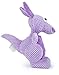 goDog Checkers Kangaroo with Chew Guard Technology Tough Plush Dog Toy, Purple, Large