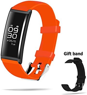 2017 Fitness Smartwatch [Heart Rate] Blood Oxygen Pressure Monitor [Call SMS Reminder] Smartband Waterproof Sports Pedometer Calorie Tracker Wrist-band with Full Touch Screen for IOS Android - Orange