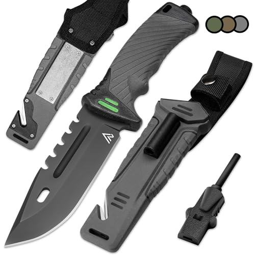 naifu® - The Hunter X Outdoor Messer Jagdmesser 12 CM - mit Kydex Holster - Bushcraft Messer - Perfektes - Feuerstarter und Schleifstein enthalten thumbnail 1