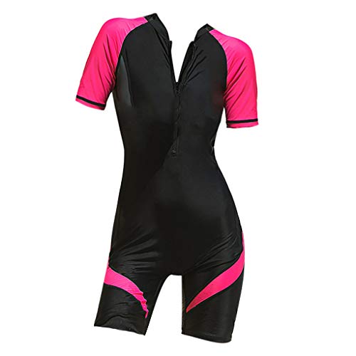 Women Wetsuit Surfing Swimwear Slim Diving Suit Summer Snorkeling Swimsuit Jumpsuit (XXL, Red)