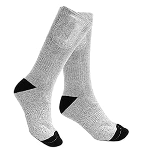4500mah Electric Socks Rechargeable Heated Battery Powered Thermal Socks for Winter Sports Skiing Hiking Grey