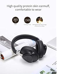 Bluedio   Auriculares Bluetooth con micrófono, control de voz, auriculares inalámbricos estéreo de alta fidelidad, compatible con   Services (AWS) para viajes, trabajo y teléfono móvil, Negro