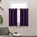 NICETOWN Thermal Insulated Blackout Kitchen Valances- Energy Smart Eyelet Top Blackout Curtain Tiers (2 Panels, 42W by 36L + 1.2 inches Header, Royal Purple)