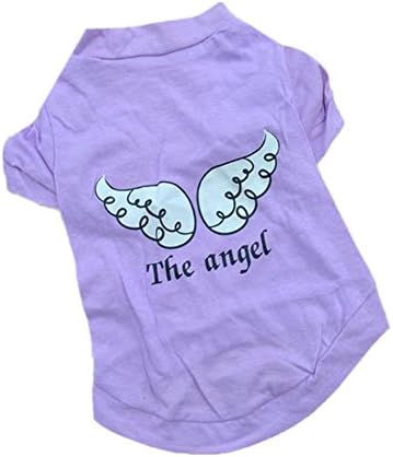 Clearance Sale! Puppy Clothes WEUIE Dog Pet Spring Summer The Angel Vest Sleeveless T-Shirts Clothes (XS, Purple)