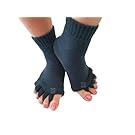 Toe Separator Yoga Gym Sports Massage Socks for Foot Alignment, Great for Sore Feet and Diabetics by TRiiM Fitness with FREE Exercise guide! (Gray)