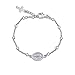 Personalize Catholic Christian Religious Prayer Beds with Cross Charm Holy Mother Virgin Mary Medal Rosary Bracelet For Women Teen .925 Sterling Silver 7-8 Inch Adjustable Customizable
