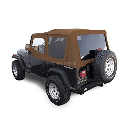 Sierra Offroad Jeep Wrangler YJ (1988-95) Factory Style Soft Top with Tinted Windows, with Upper Doors Spice Denim