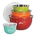Fiesta Mixing 8-Piece Stainless Steel Bowl Set with Lids, 1.5quarts