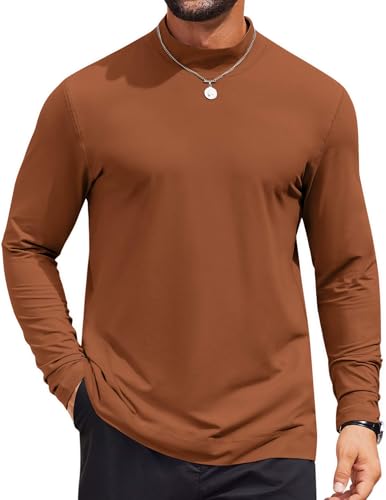 COOFANDY Mens Mock Neck Long Sleeve T Shirt
