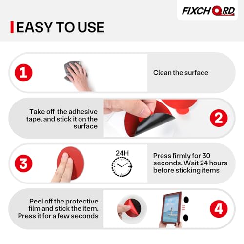 FIXCHORD VHB Klebepads Doppelseitig Extra Stark, 10St Dashcam Klebepads, Doppelseitiges Klebeband, Montageband, Doppelseitige Klebepads für Autos, Häusern und Büros, Action-Kameras, 70mm 7