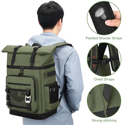 YOUNGOA Mochila Nevera Isotermica a Prueba de Fugas, Expandible Impermeable Mochila Termica Grande Thremal Bolsa Picnic para Hombre y Mujer
