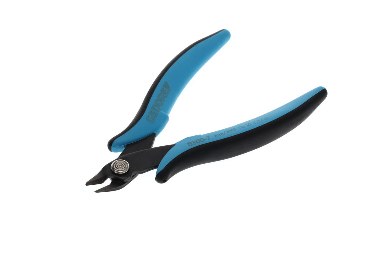 GEDORE 1829017 Miniature Electronic Side Cutters for 1.3mm Copper Wire, Steel, Black/Blue
