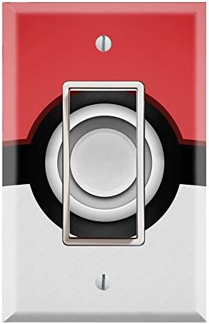 Single Rocker Wall Switch/Outlet Cover Plate Decor Wallplate - Pokeball