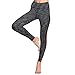 Chikool Workout Pants for Women High Waist Mesh Yoga Leggings Inner Pocket Grey