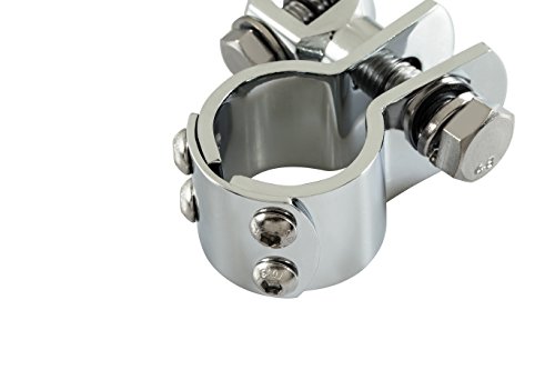 Radracing Motorcycle Short Adjustable Foot Pegs Mounts Clamps Kit 1 1/4" (32mm) fit for Harley Road King Street Glide Kawasaki Honda Yamaha Suzuki Chrome