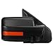 Passenger Right Side Rear View Mirror - Manual Folding | Power Adjustment | Heated Glass | Amber LED Turn Signal | Puddle Light - Compatible with Ford F-150 04-14, Texture Black