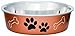 Loving Pets Bella Dog Bowls- Stainless Steel Dog & Cat Bowls - Spill Proof Dog Food Bowl, Cat Bowl, Puppy Essentials & Pet Supplies Great for Home & Travel (X-Large 65-100lbs, Copper)