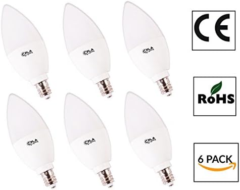 CPLA LED Chandelier Bulbs 60W Incandescent Light Bulbs Equivalent 2700K Warm White LED Candleabra Bulb Non-Dimmable Night E12 Light Bulb 500Lumens Candle Light Bulbs, Pack of 6
