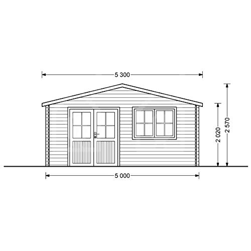 Chaletdejardin.fr Abri de Jardin en Bois Lille 19.9m² (5x4), 44mm d'épaisseur de Mur