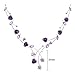 Glamorousky Elegant Rose Necklace with Purple Austrian Element Crystals and Crystal Glass