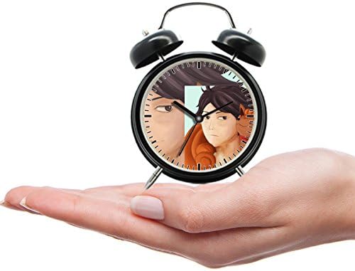 Kid Portable Teen Mini Cute Twin Bell Analog Alarm Clock Gift with Custom cartoon -429.Oikawa and Vulpix -HAIKYUU + POKeMON- by Boinder