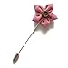 Sunny Home Vintage Men's Lapel Flower Handmade Boutonniere Pin with Button for Suit (Pink)