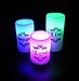 EGI - Set of 3 Flickering Flameless Candles with Multi Color Remote Control and Timer - Romantic Led Candles - with Live, Love, Laugh Decal - Made with Real Wax