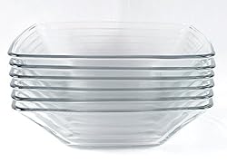 MinWill Brands Fiore Square Glass Salad Bowls with
